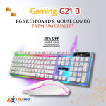 G21B Gaming Keyboard & Mouse Combo – RGB Wired, Mechanical Feel, Ergonomic Design -Dexora Technologies
