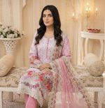 Premium Quality Pure Cotton Laser Cut Three Piece (Multicolors)